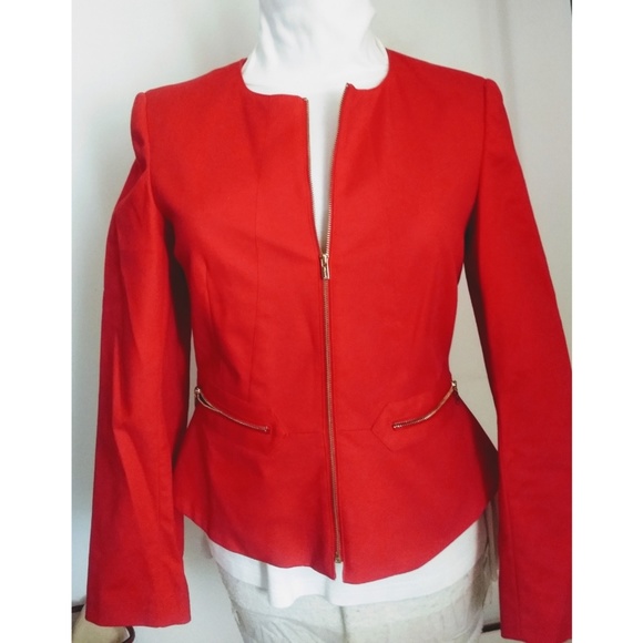 Calvin Klein Jackets & Blazers - NWOT Calvin Klein Red peplum jacket